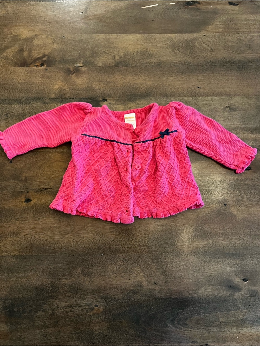 Gymboree Baby Girl Pink Cable Knit Cardigan Sweater 6-12 Months